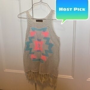 Girls off white/ cream fancy tank